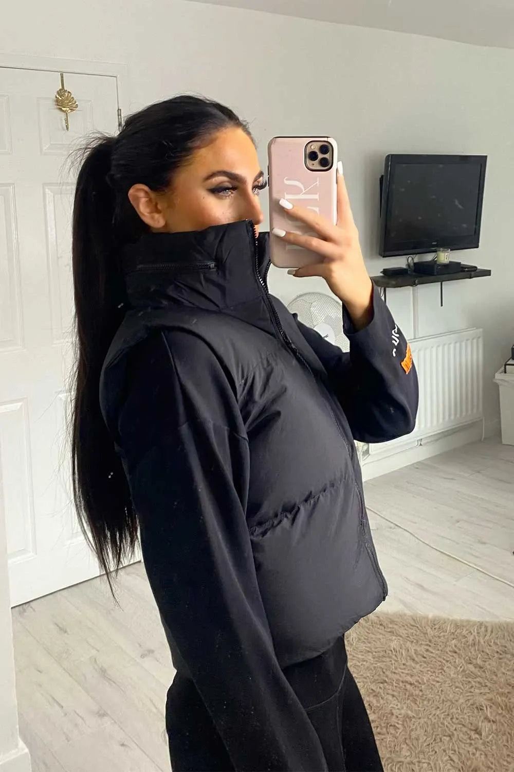 Crop Gilet Bodywarmer Black