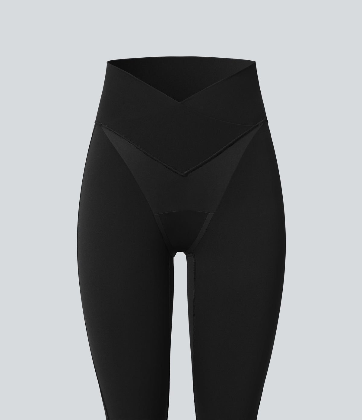 SoftlyZeroTM High Waisted Crossover Contrast Lace Built-in Underwear Yoga Leggings with Pocket-UPF50+