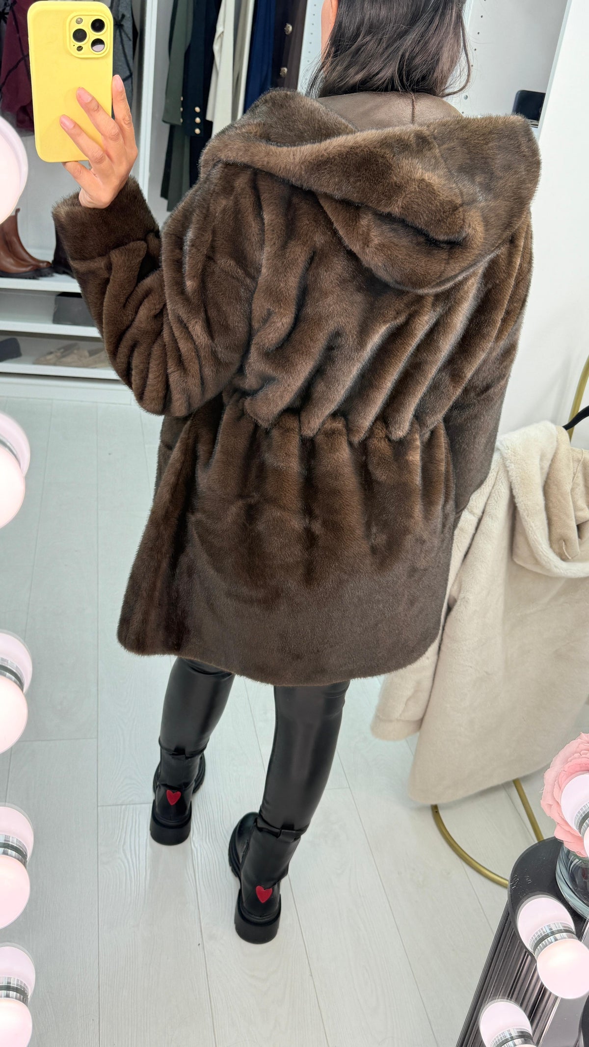 Jovina Faux Fur Hooded Coat
