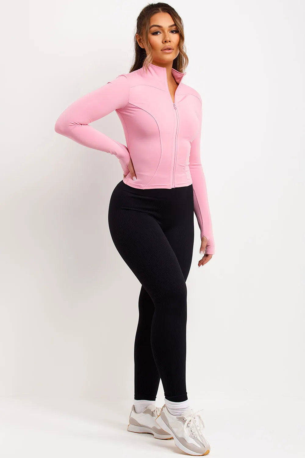 Sports Zip Up Jacket Pink