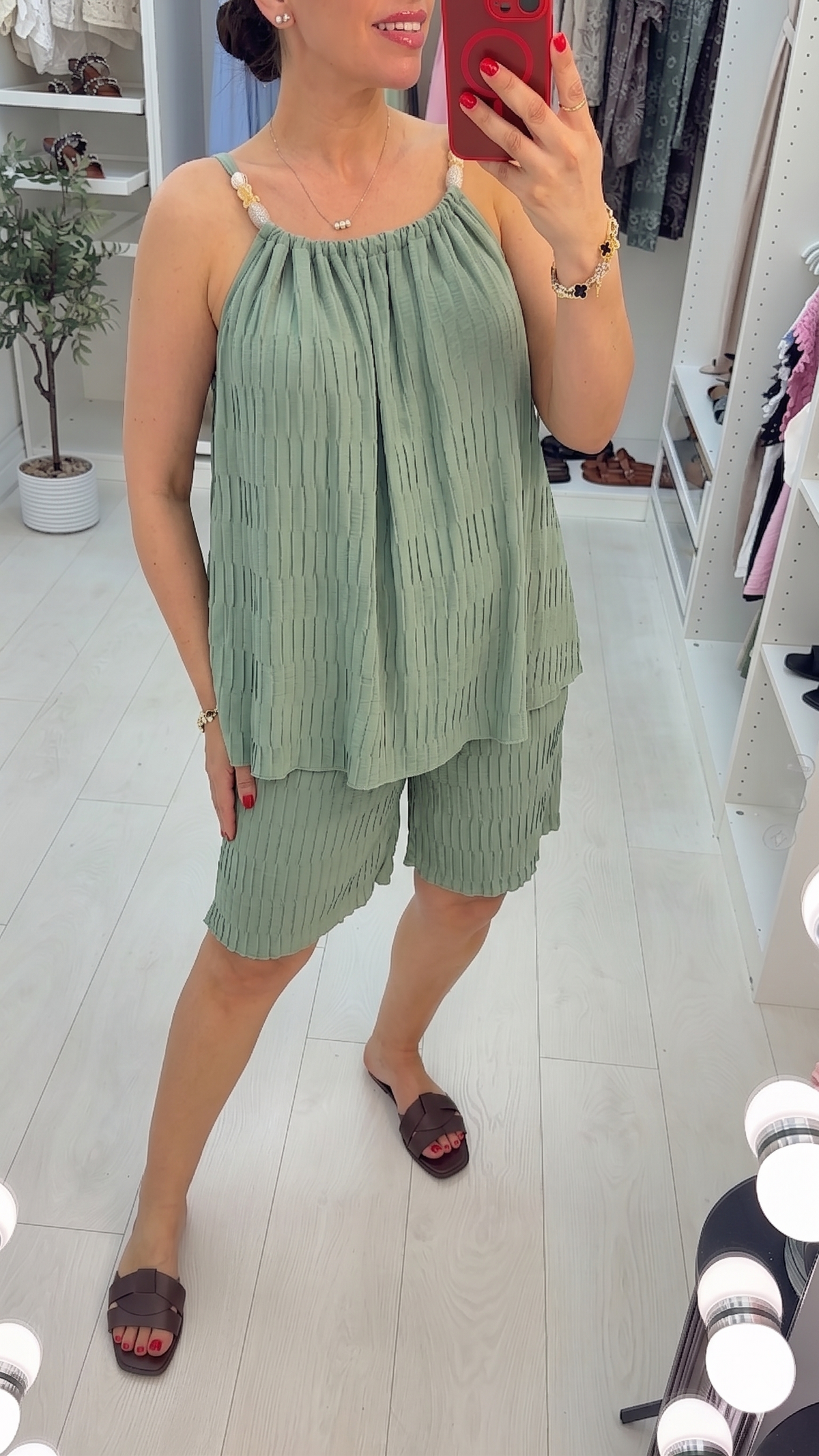 Biba Plain Textured Strappy Co-Ord Set
