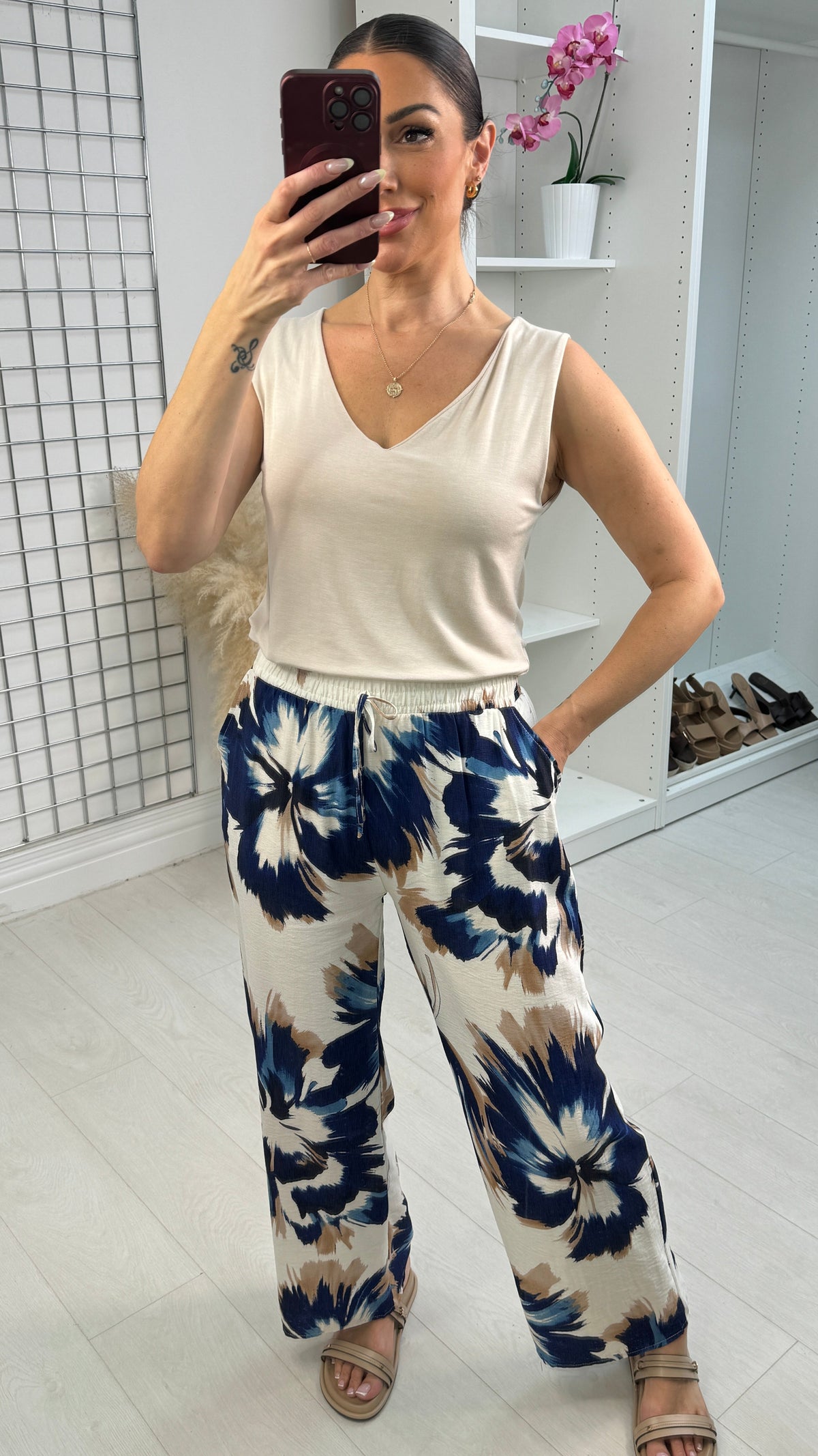 Umar Floral Wide Leg Trousers
