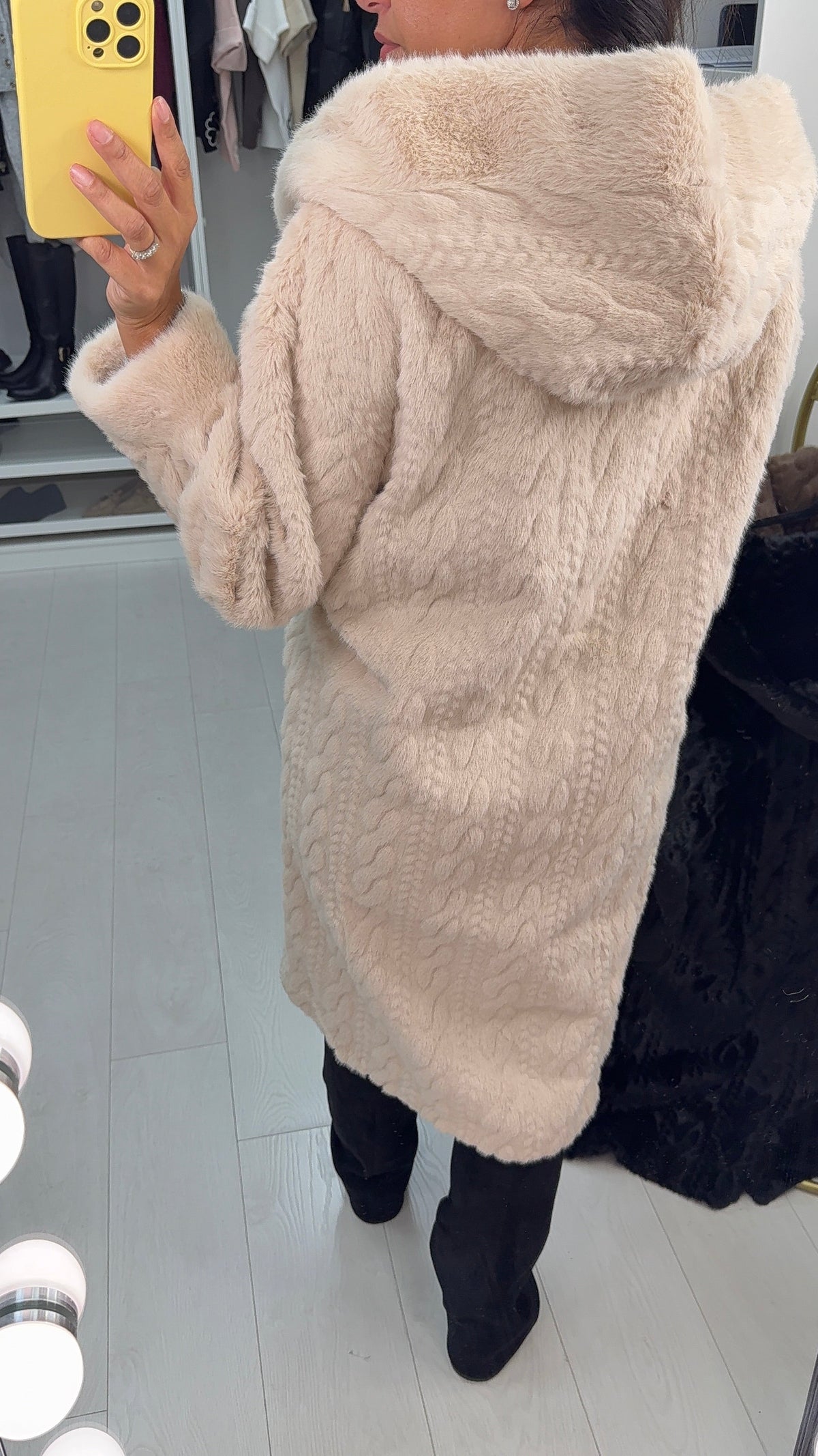 Nerisse Faux Fur Hooded Coat