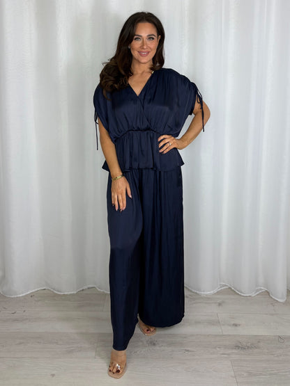 V-Neck Cinched Waist Top & Trouser Co-Ord (3 Colours)