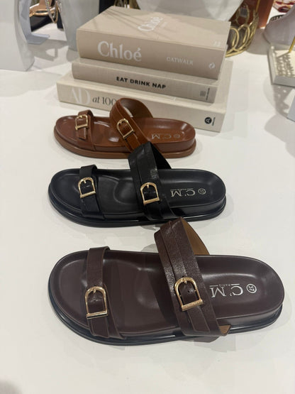Double Buckle Sandal (3 Colours)