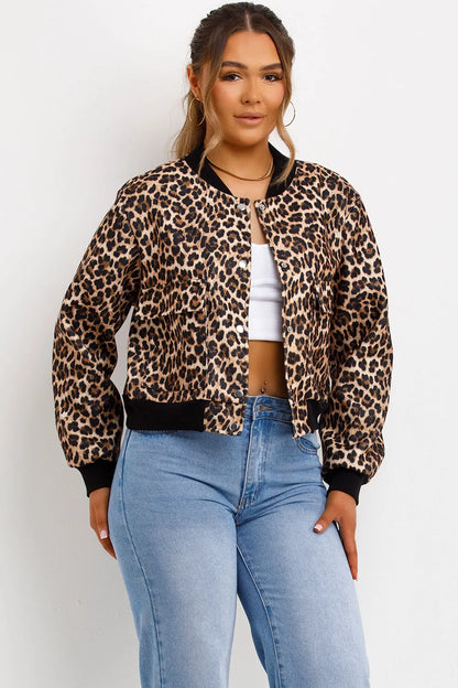 Leopard Print Bomber Jacket