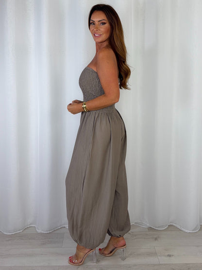 Smocked Bandeau Hareem Trouser Jumpsuit (4 Colours)