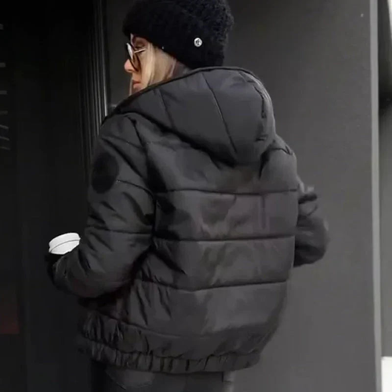 Damen lässige, warme Jacke mit Kapuze