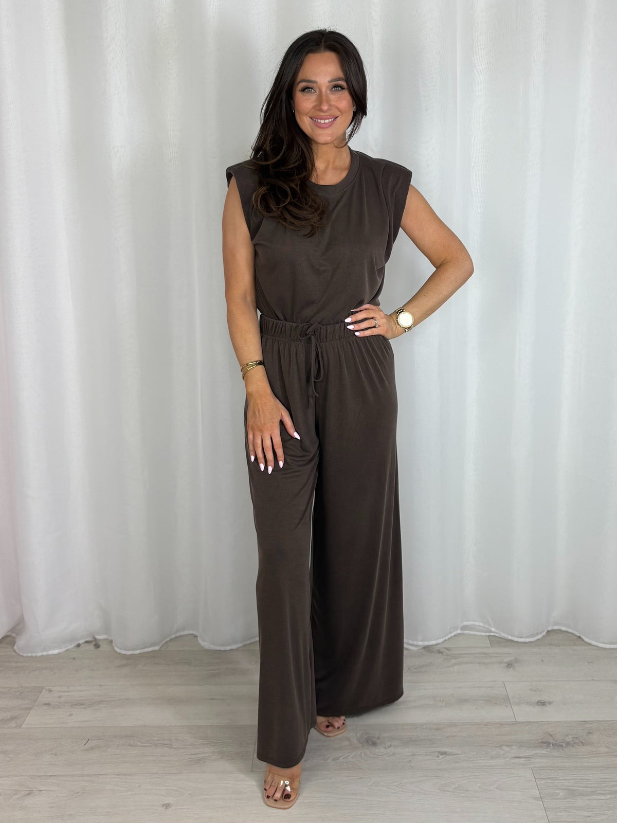 Shoulder Pad Sleeveless Trouser Co-Ord (7 Colours)