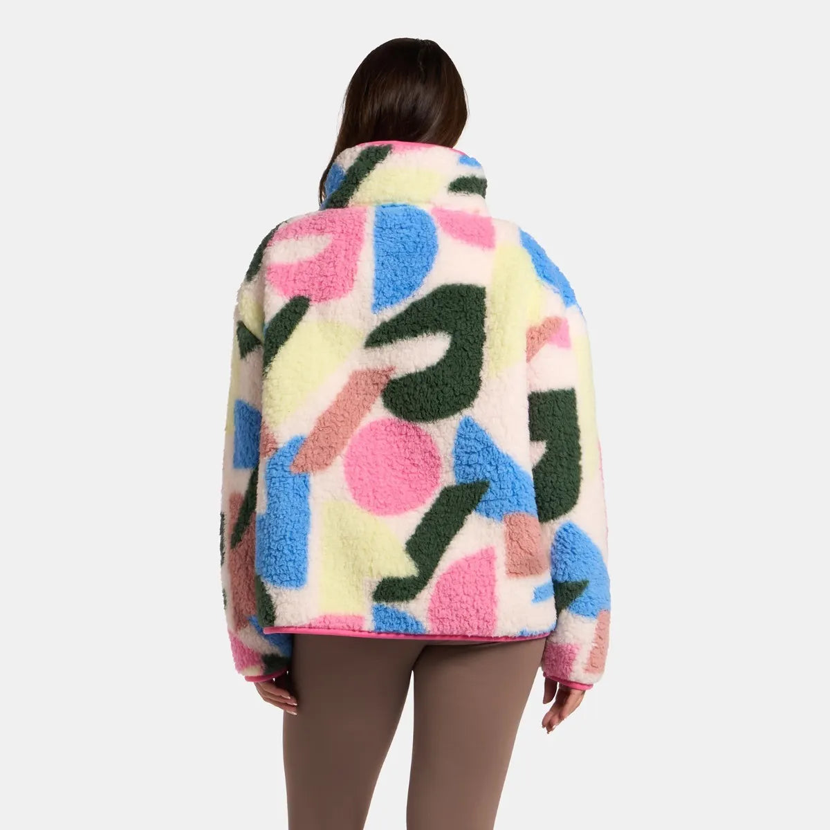 OHS Zip Fleece Soft Warm Cosy Outdoor Teddy Sherpa Long Cuff Sleeve Relaxed Fit Pull Over Hoodie Jacket Coat for Adults Kids
