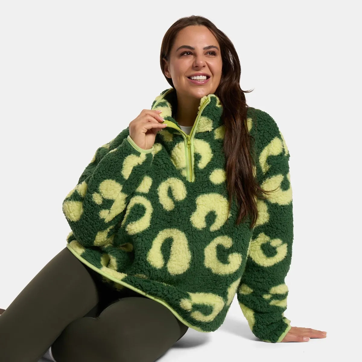 OHS Zip Fleece Soft Warm Cosy Outdoor Teddy Sherpa Long Cuff Sleeve Relaxed Fit Pull Over Hoodie Jacket Coat for Adults Kids