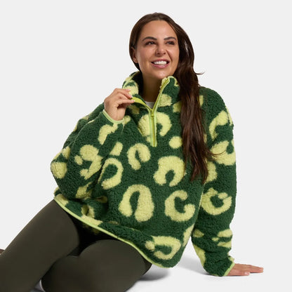 OHS Zip Fleece Soft Warm Cosy Outdoor Teddy Sherpa Long Cuff Sleeve Relaxed Fit Pull Over Hoodie Jacket Coat for Adults Kids