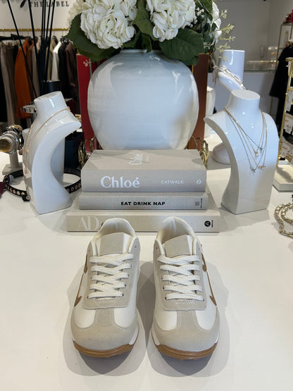 Faux Leather & Suede Swirl Design Trainers (2 Colours)