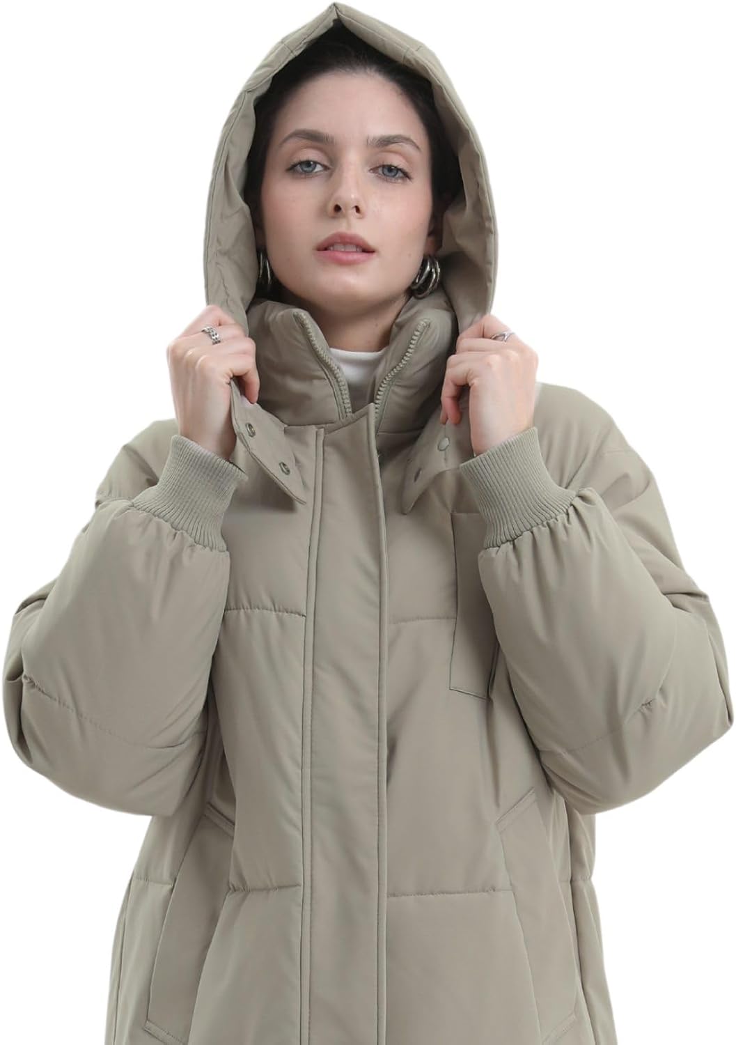 Long Puffer Jacket for Women,2024 Thickened Winter Coat Hooded with Deep Pockets, Ladies Warm Winter Jacket