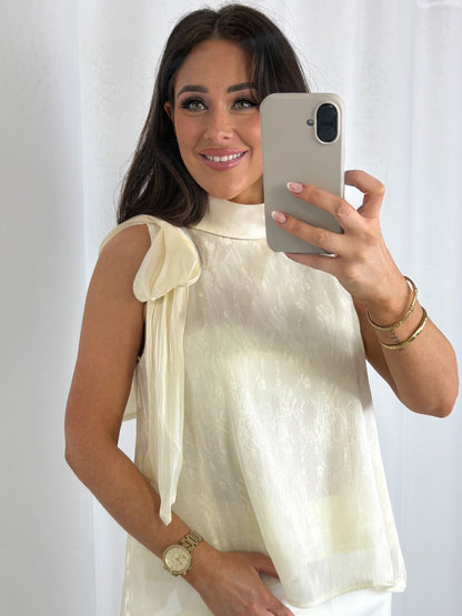 Halter Neck Top With Bow (2 Colours)