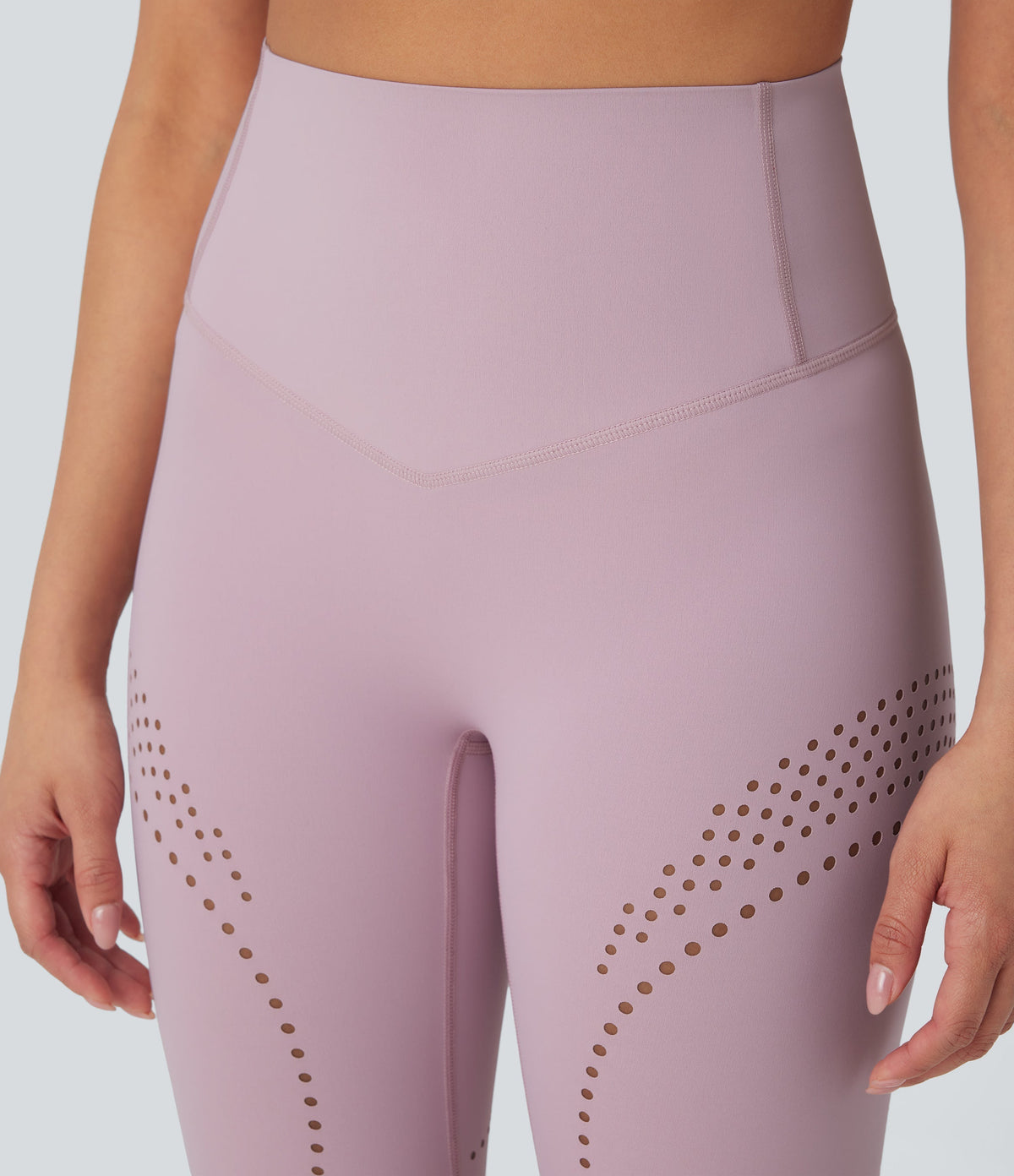 UltraSculptTM Cool Quick Dry High Waisted Tummy Control Ventilation Perforated Yoga Leggings-UPF 50+