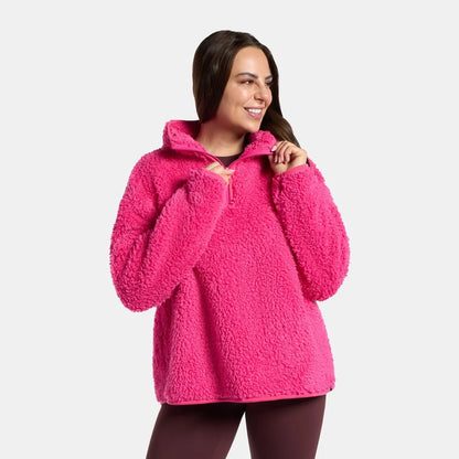 OHS Zip Fleece Soft Warm Cosy Outdoor Teddy Sherpa Long Cuff Sleeve Relaxed Fit Pull Over Hoodie Jacket Coat for Adults Kids