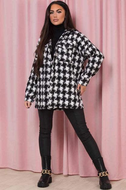 Dogtooth Shacket Black And White