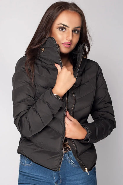 Zara Black Padded Faux Fur Coat Jacket Plus Size Winter Coat