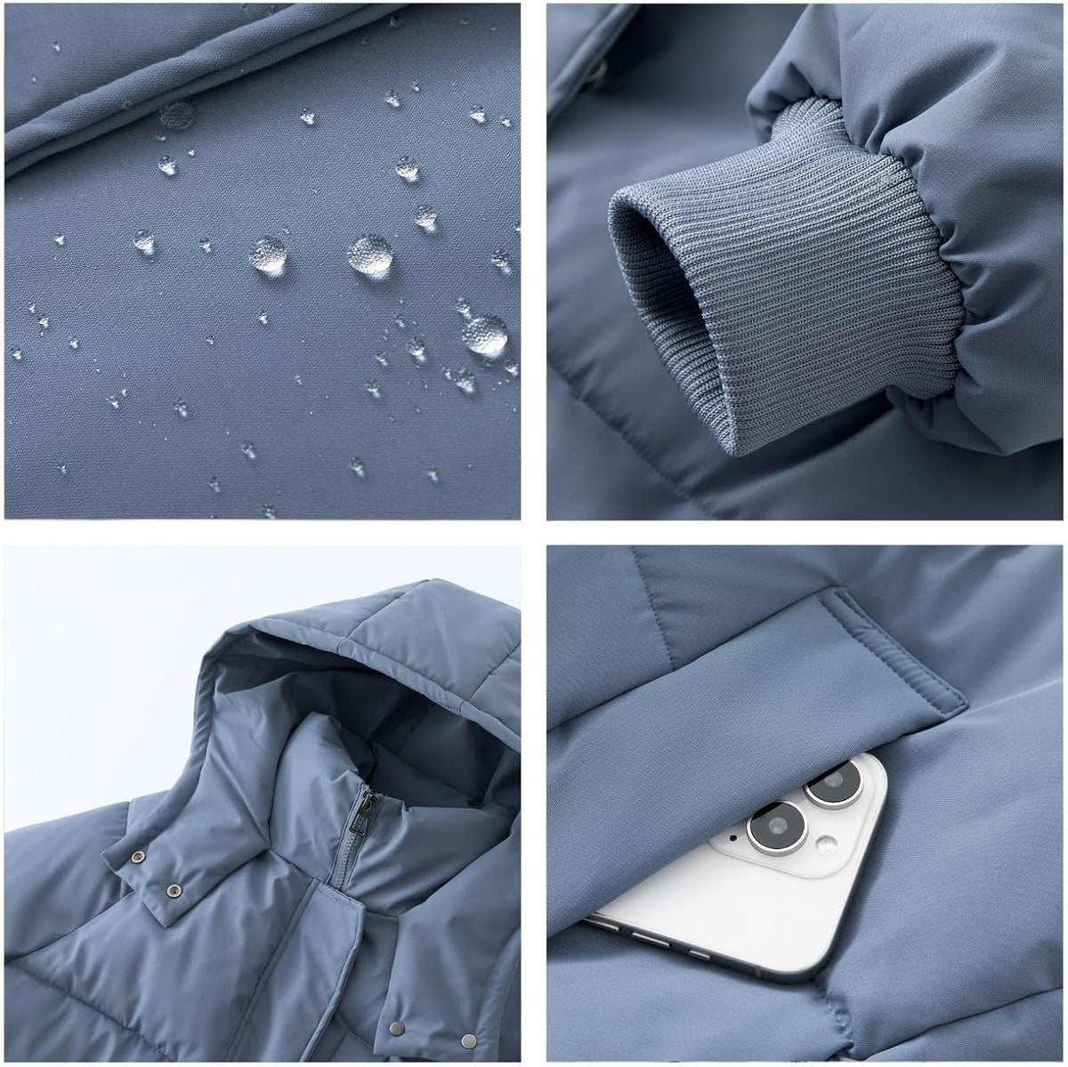 Long Puffer Jacket for Women,2024 Thickened Winter Coat Hooded with Deep Pockets, Ladies Warm Winter Jacket