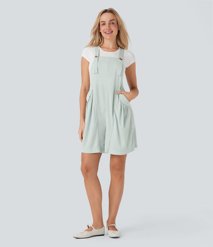 Waffle Casual Shortalls with Pockets