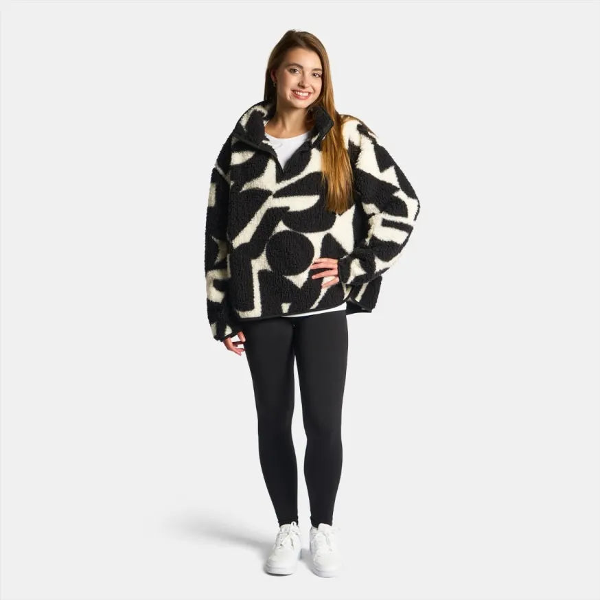 OHS Zip Fleece Soft Warm Cosy Outdoor Teddy Sherpa Long Cuff Sleeve Relaxed Fit Pull Over Hoodie Jacket Coat for Adults Kids