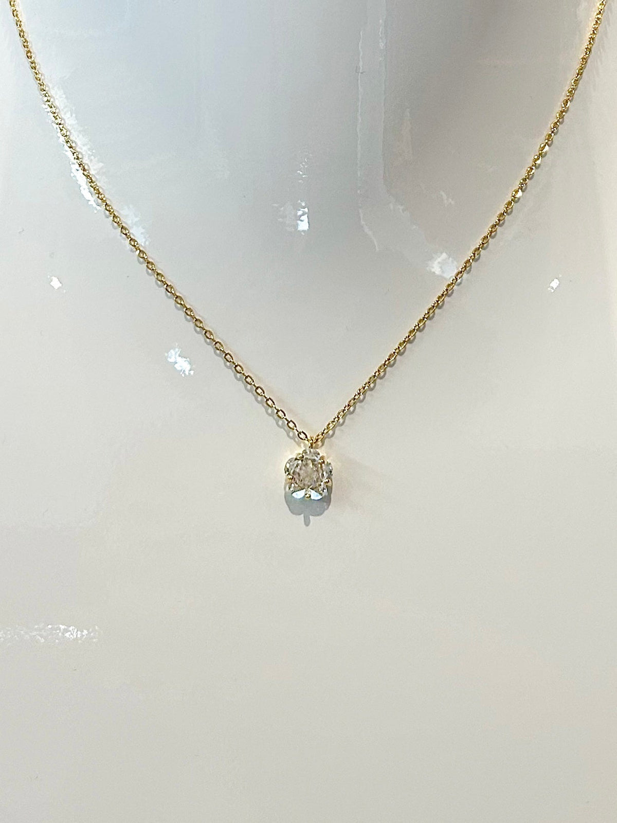 One Stone Diamonte Necklace (2 Colours)