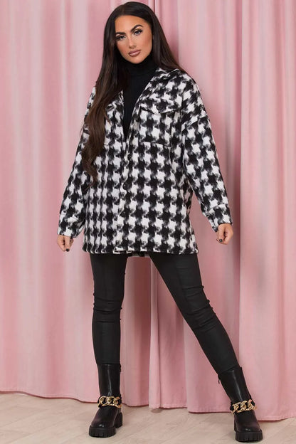 Dogtooth Shacket Black And White