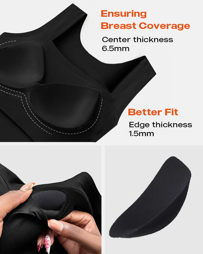 U-Neck Sleeveless Tank Seamless Skinny Layering Top with Built-In Bra
