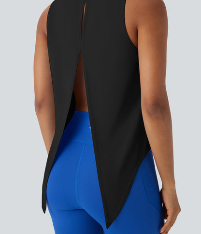 Tie Back Cool Touch Running Tank Top-UPF50+