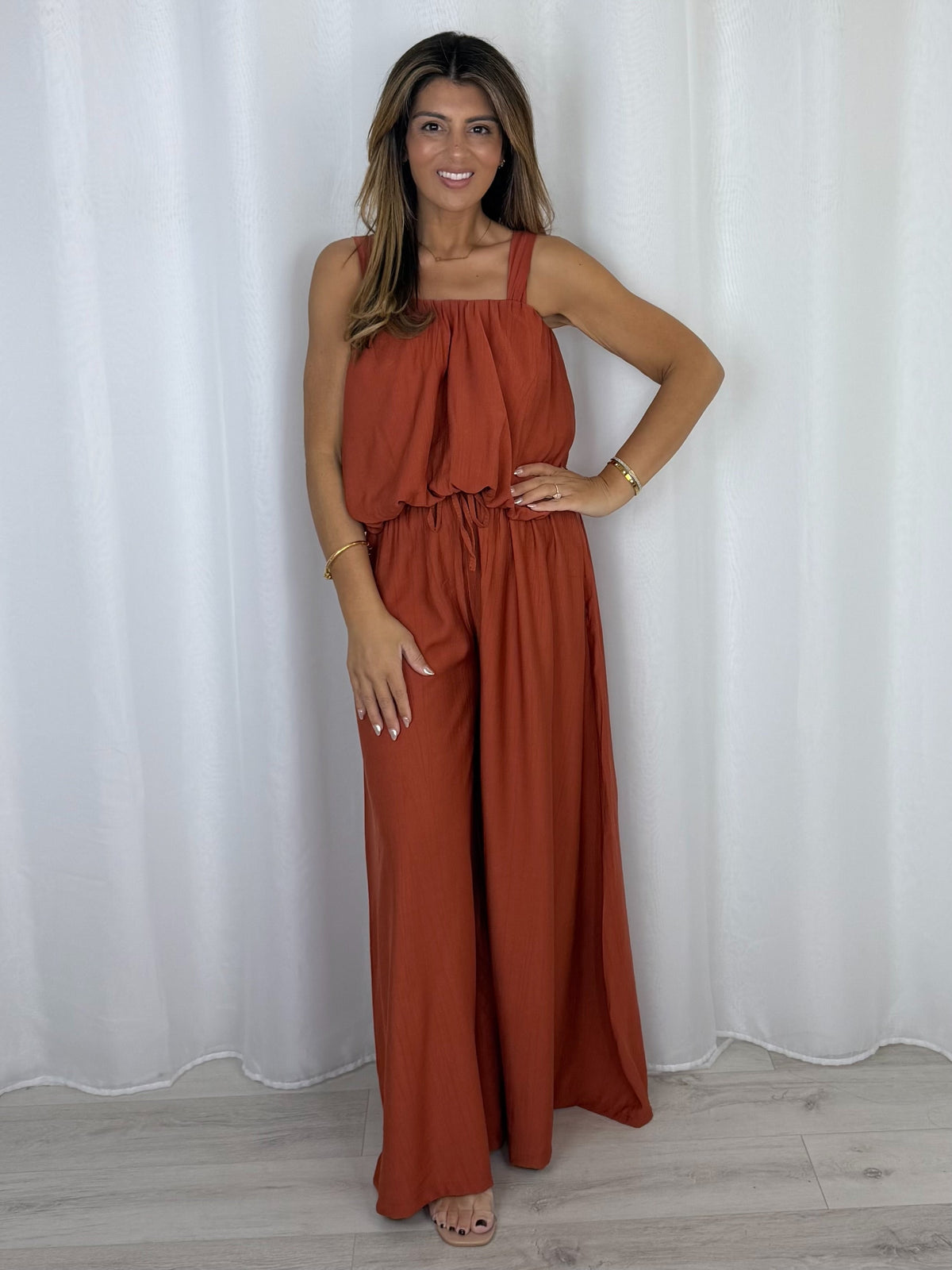 Balloon Style Thick Strap Top And Gathered Trouser Co-Ord (10 Colours)