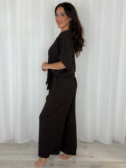 Tie Up Button Down Top And Trouser Co-Ord (5 Colours)