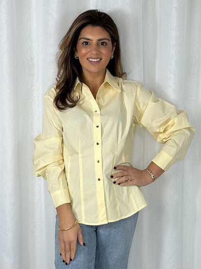 Cinched Back Collared Shirt (4 Colours)