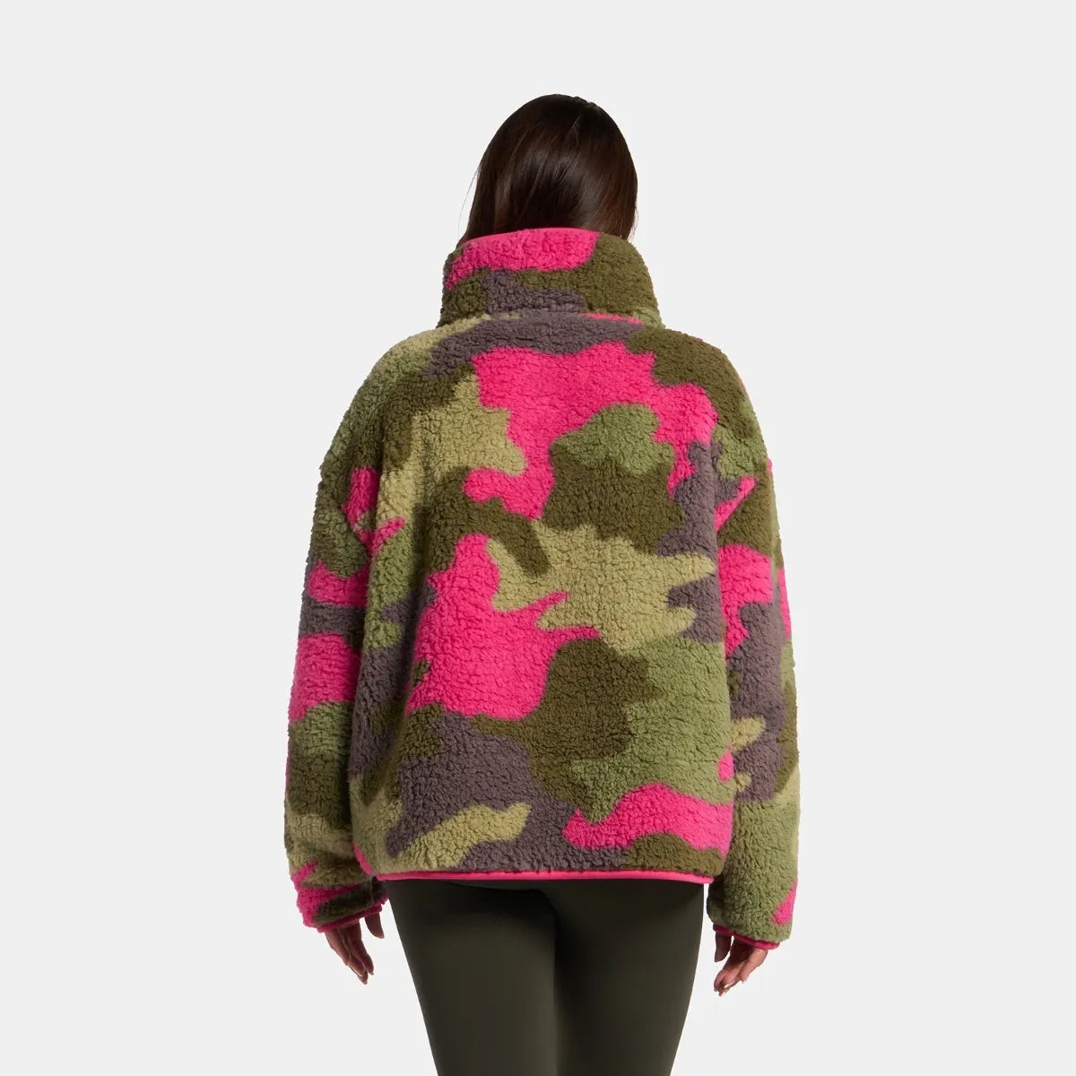 OHS Zip Fleece Soft Warm Cosy Outdoor Teddy Sherpa Long Cuff Sleeve Relaxed Fit Pull Over Hoodie Jacket Coat for Adults Kids