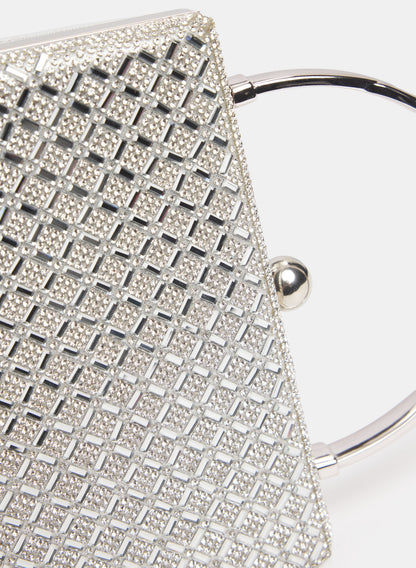 Crystal Embellished Box Clutch