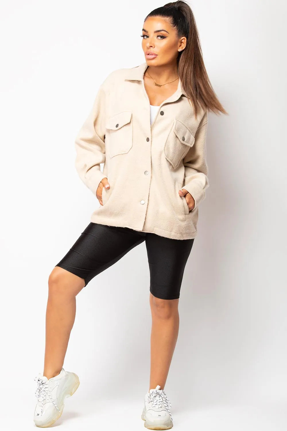 Stone Pocket Front Shacket Trucker Jacket