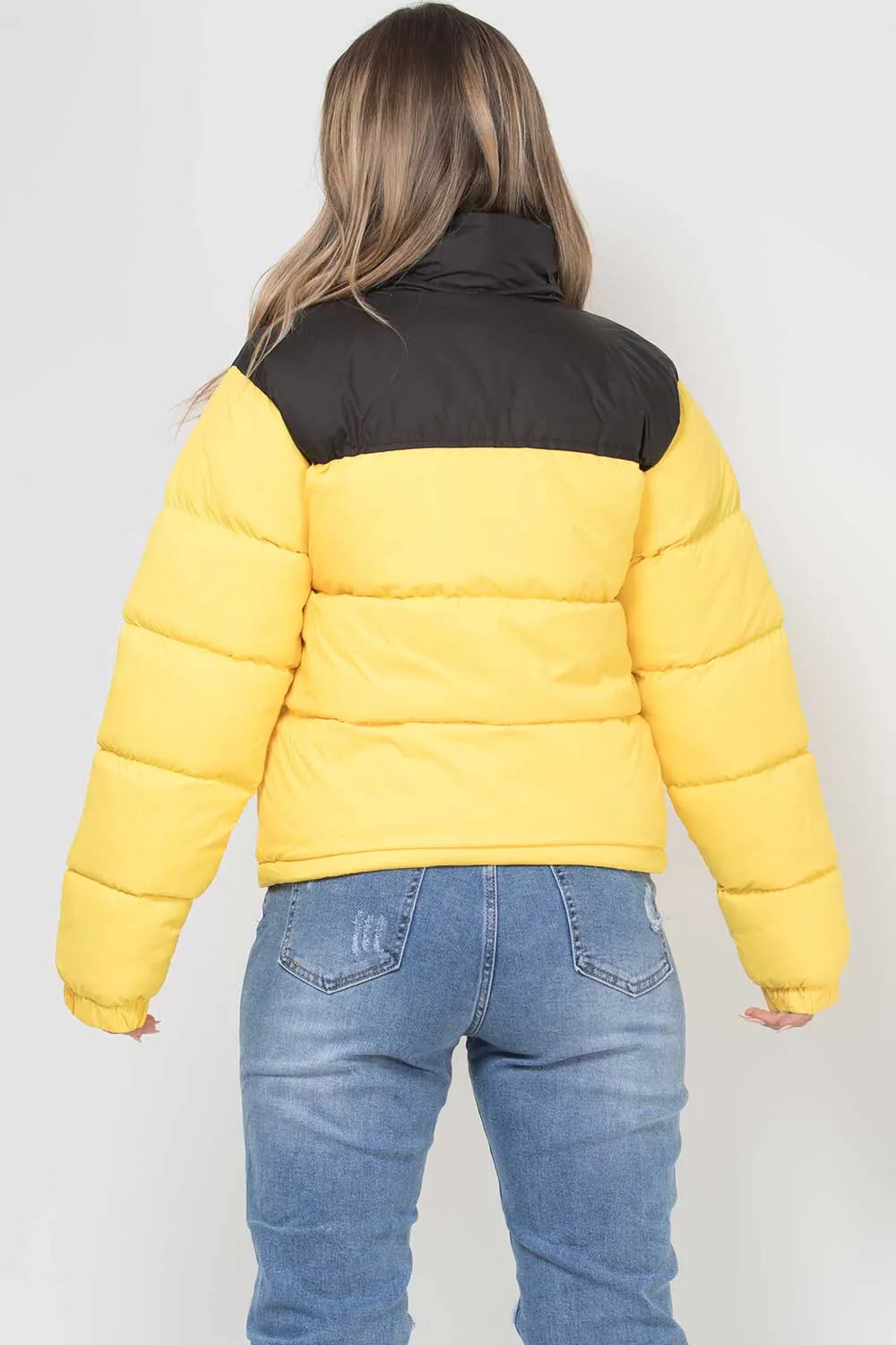 Puffer Jacket Yellow Colour Block