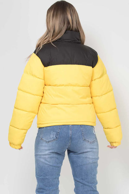 Puffer Jacket Yellow Colour Block