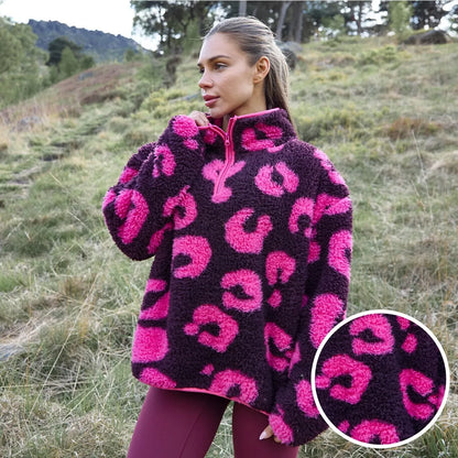 OHS Zip Fleece Soft Warm Cosy Outdoor Teddy Sherpa Long Cuff Sleeve Relaxed Fit Pull Over Hoodie Jacket Coat for Adults Kids