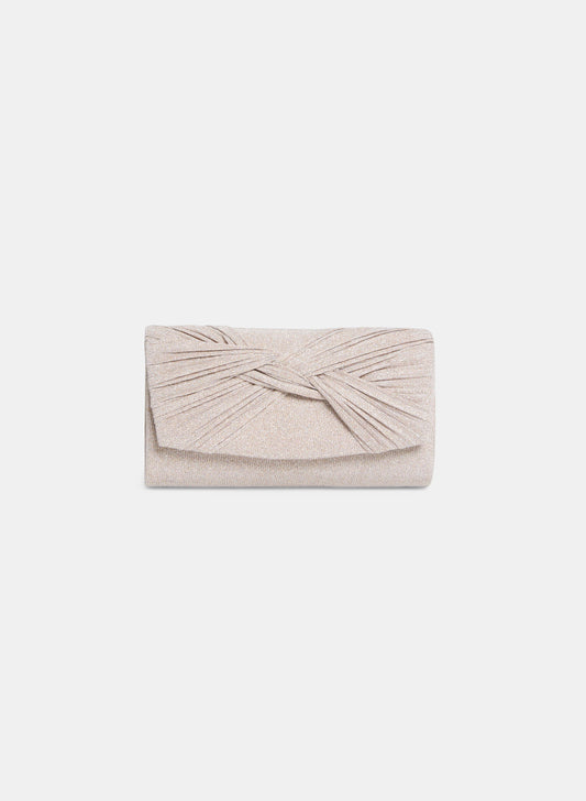 Gathered Flap Glitter Clutch