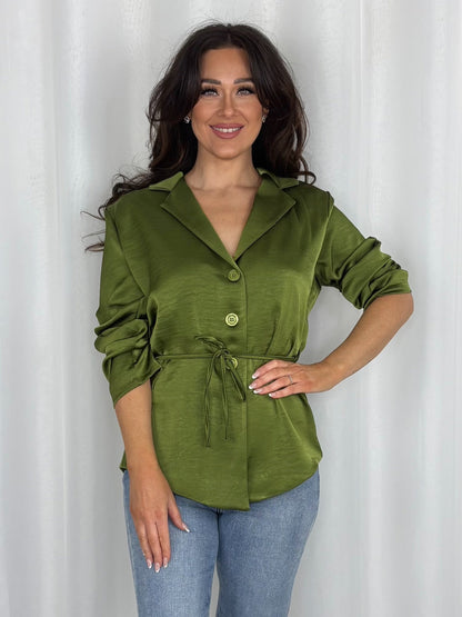 Silk Tie Waist Shirt (8 Colours)