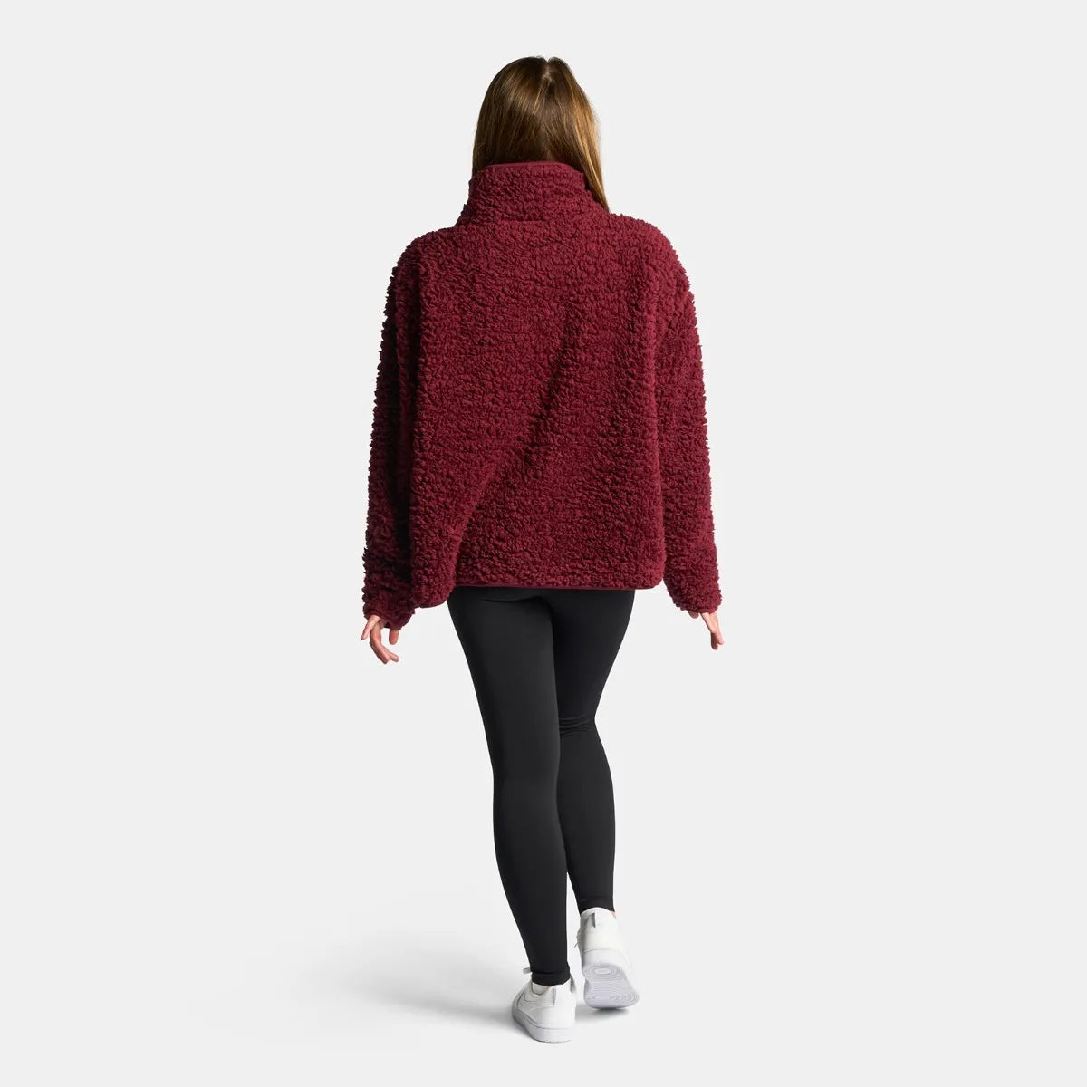 OHS Zip Fleece Soft Warm Cosy Outdoor Teddy Sherpa Long Cuff Sleeve Relaxed Fit Pull Over Hoodie Jacket Coat for Adults Kids