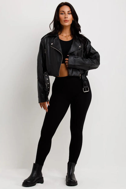 Faux Leather Jacket Black