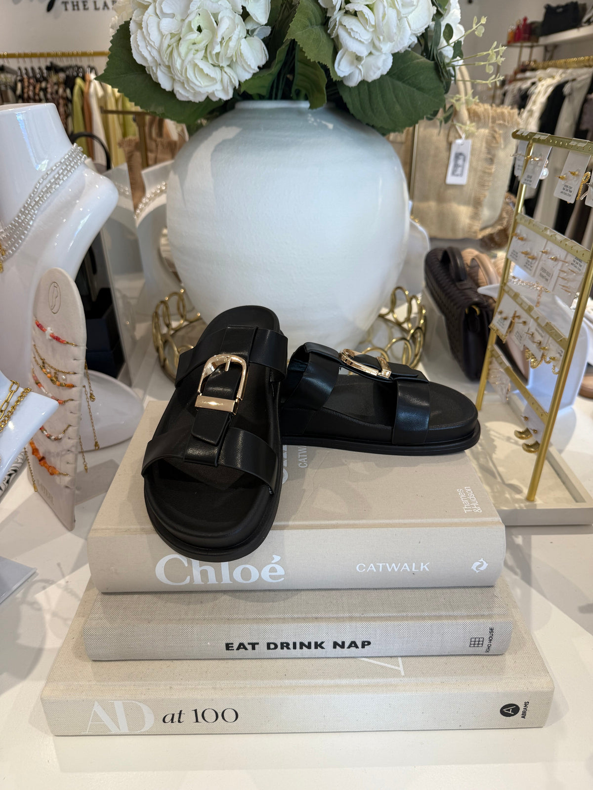 Vertical Buckle Double Strap Sandal (3 Colours)