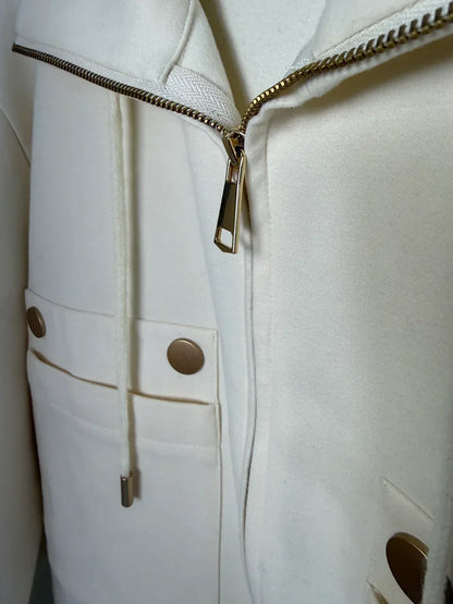 MONACO - Luxury Zip Up Co-Ord (Cream)