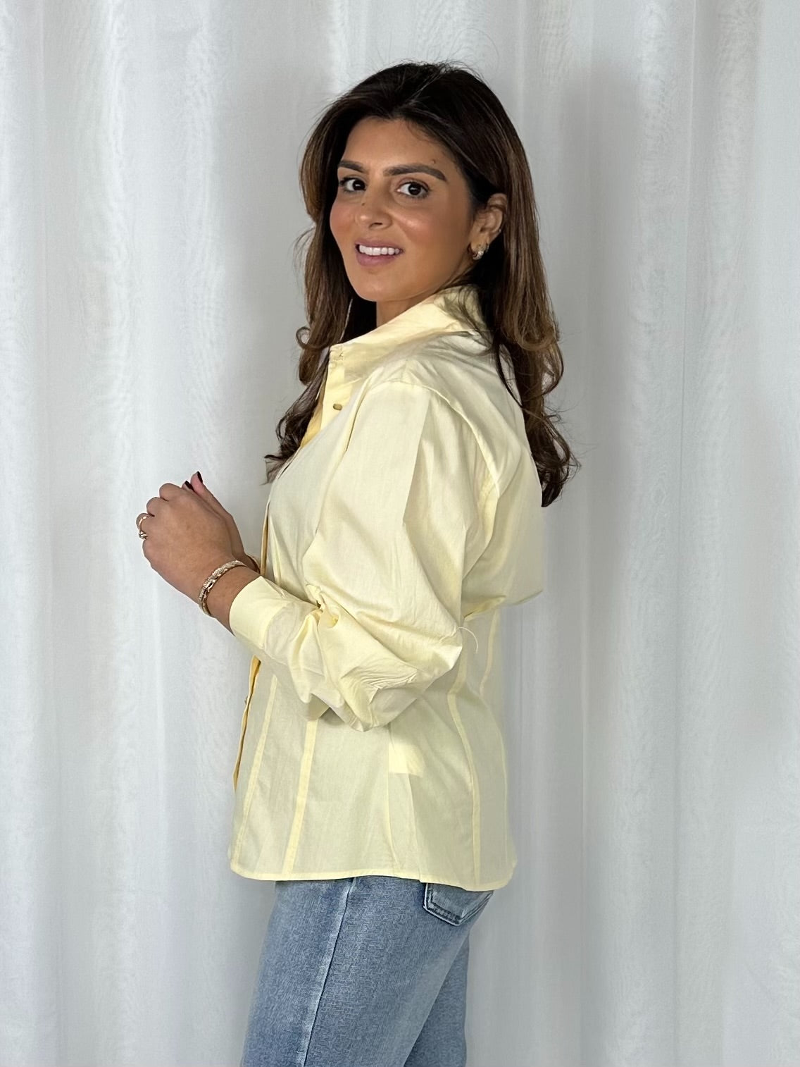 Cinched Back Collared Shirt (4 Colours)