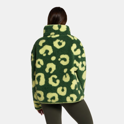 OHS Zip Fleece Soft Warm Cosy Outdoor Teddy Sherpa Long Cuff Sleeve Relaxed Fit Pull Over Hoodie Jacket Coat for Adults Kids