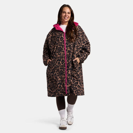 OHS Drying Robe Waterproof Wind Resistant Changing Robe Soft Sherpa Fleece Lined Oversized Hooded Long Sleeve Coat Jacket for Kids Adults Men Women Surfing Beach Swimming Keep Dry