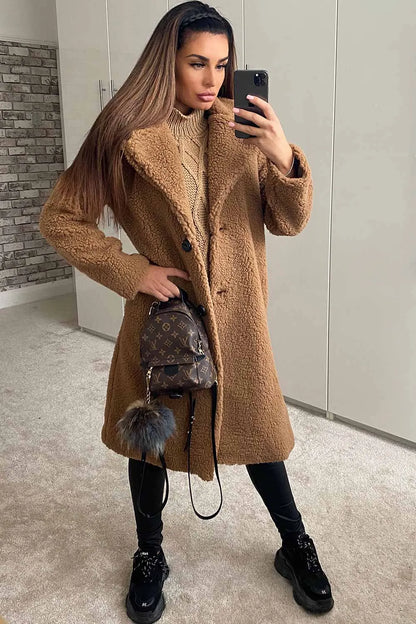 Camel Teddy Bear Coat
