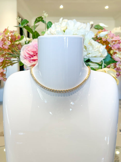 Square Studded Tennis Necklace (2 Colours)